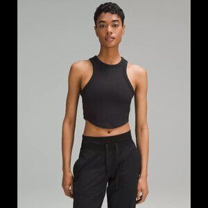 Lululemon Hold Tight Cropped Tank Top - Color Black Size 8